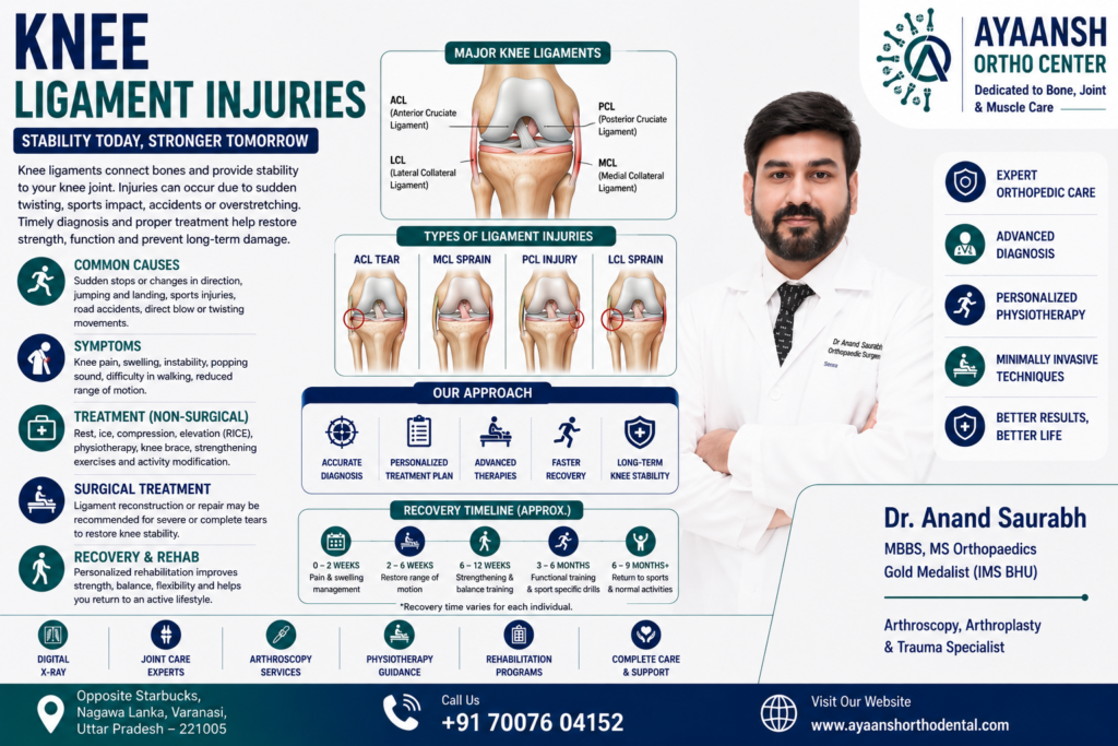 Knee Ligament Injury Treatment in Varanasi | Ayaansh Ortho Center